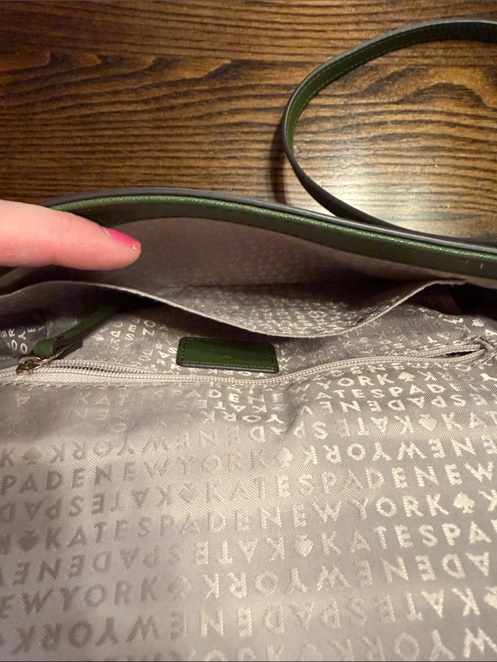 kate spade olive green leather crossbody